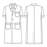 ナガイレーベン 男子シングル半袖診察衣 ホワイト L EP-112 1枚　白衣　ドクターコート　メンズ