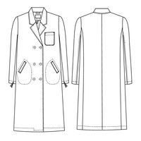 ナガイレーベン 女子ダブル診察衣 ホワイトM EP-120 1枚　白衣　ドクターコート　レディース