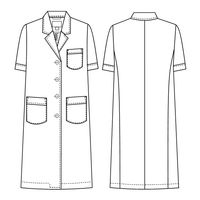 ナガイレーベン 女子シングル半袖診察衣 ホワイト L EP-132 1枚　白衣　ドクターコート　レディース