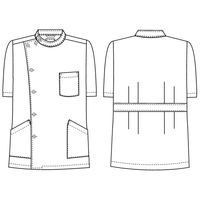 ナガイレーベン 男子横掛半袖 （ケーシージャケット）医療白衣  ホワイト L EP-167 1枚