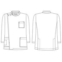 ナガイレーベン 男子横掛八分袖ブルーBL KES-5165 1枚　白衣