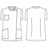 ナガイレーベン 女子横掛半袖 ホワイトLL KES-5172 1枚　白衣