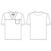 ナガイレーベン 男子上衣 RブルーL MF-8302 1枚　スクラブ　メンズ　医療用