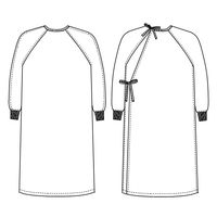 ナガイレーベン 手術ガウン(左ひも止め式) ブルーS BMC-8910 1枚