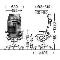 CP81AR FDH4 |オカムラ バロン オフィスチェア EXハイバック ポリッシュフレーム 肘付 ダークブルー 1脚（直送品）