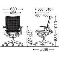 CP83AR FDH6 |オカムラ バロン オフィスチェア ローバック ポリッシュフレーム 肘付 ライムグリーン 1脚（直送品）