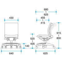 イトーキ　コペル　オフィスチェア　肘無し　アンバーブラウン　YCS-UB　1脚　（直送品）