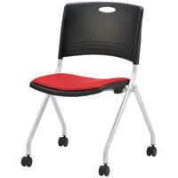 TOKIO ネスティングチェア レッド 1箱（4脚入）平行スタッキング キャスター付き 幅589 座面高445mm 日本製