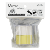ヤマト メモックロールテープ カッター付再生紙白・黄 R-25CH-WY 1セット(3個:1個×3)