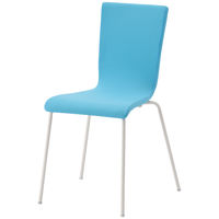 アール・エフ・ヤマカワ　ファブリックチェア（背座:布張り　スタッキング可能）　スカイブルー　1箱（4脚入）