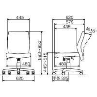 ナカバヤシ　ツートンカラーOAチェア　オフィスチェア　肘無し　ブルー　RZC-603BL　1脚　（直送品）