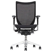 CP85AR FDH1 |オカムラ バロン オフィスチェア ハイバック ポリッシュフレーム メッシュ座 アジャスト肘付 ブラック 1脚（直送品）