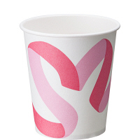 社会貢献紙コップ　ピンクリボン　205ml（7オンス）　1箱（2500個：100個入×25袋）  オリジナル