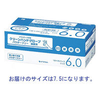 イワツキ　クリーンハンドグローブ　パウダーフリー　滅菌済　プラスチック　7.5サイズ　004-41533　1箱（20双入）（使い捨てグローブ）