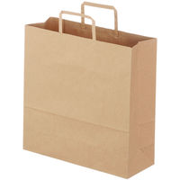 【復活特別価格】平紐 クラフト紙手提袋ベーシック320×320×115 茶1セット（900枚：300枚×3箱） オリジナル