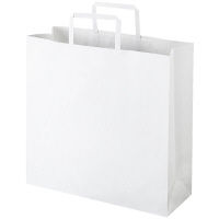 【復活特別価格】平紐 クラフト紙手提袋ベーシック320×320×115 白 1セット（900枚：300枚×3箱） オリジナル