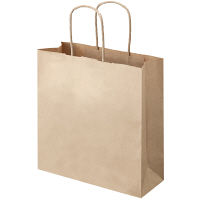 丸紐 クラフト紙手提袋ベーシック 260×280×100 茶 1セット（900枚：300枚×3箱）  オリジナル