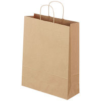 丸紐 クラフト紙手提袋ベーシック 320×400×115 茶 1箱（300枚：50枚×6袋）  オリジナル