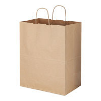 丸紐 クラフト紙手提袋ベーシック 350×430×210 茶 1箱（200枚：50枚入×4袋）  オリジナル