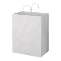 丸紐 クラフト紙手提袋ベーシック 350×430×210 白 1箱（200枚：50枚入×4袋）  オリジナル