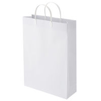 手提げ紙袋（マットフィルム貼り・ハッピータックタイプ）　平紐　白　L　1セット（30枚：5枚入×6袋）　スーパーバッグ  オリジナル