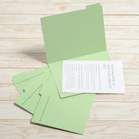 プラス 個別フォルダーA4ー4山ベーシックカラー グリーン 87236 1セット(40枚:4枚×10袋)