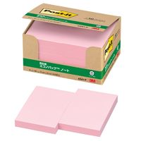 スリーエム(3M) ポストイット ふせん 付箋 再生紙 ノート 75mm×50mm ピンク 1箱（10冊入） 6561-P