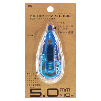 修正テープ　ホワイパースライド　本体　WHー015　幅5mm×10m　ベーシックブルー　10個　プラス（直送品）