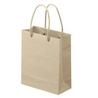 ナチュラルカラー手提袋　丸紐　ベージュ　SS　1セット（25枚：5枚入×5袋）　スーパーバッグ  オリジナル