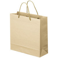 ナチュラルカラー手提袋　丸紐　ベージュ　M　1箱（100枚：5枚入×20袋）　スーパーバッグ  オリジナル