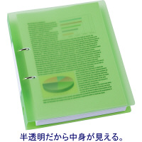 リングファイルD型2穴　A4タテ　背幅41mm　10冊　ハピラ　カラバリ　緑 オリジナル