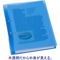 リングファイルD型2穴　A4タテ　背幅41mm　10冊　ハピラ　カラバリ　青 オリジナル