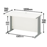 DESIGNA (デザイナ) デザイナライン 平机 ストレート天板 ホワイト 幅1200×奥行700×高さ720mm 1台 (2梱包) (取寄品)（取寄品）