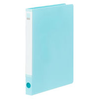 Matakul 丸型ツイストリングファイル 背幅27mm ライトブルー 表紙部分に使用済みクリアホルダーからつくった再生材30％配合 30冊 オリジナル