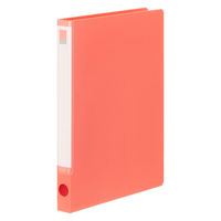 Matakul 丸型ツイストリングファイル 背幅27mm レッド 表紙部分に使用済みクリアホルダーからつくった再生材30％配合 10冊 オリジナル