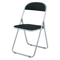 藤沢工業 折りたたみイス パッドタイプ ブラック 1箱（6脚入）幅425mm パイプ椅子 折り畳みチェア