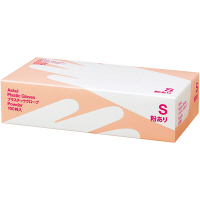 アスクル　プラスチックグローブ　粉あり（パウダーイン）　Sサイズ　1箱（100枚入）（使い捨てグローブ） オリジナル