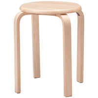 スマイル 木製ラウンドスツール（ナチュラル） YRS-405 1箱（6脚入） 幅405mm 丸イス スツール スタッキング可 キャスター無し