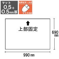 デスクマットクリアー2枚重ねタイプ　990x690 188652 1枚