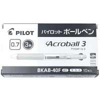 パイロット 油性3色ボールペン アクロボール3 細字 0.7mm ブラック軸 BKAB-40F-BK 1箱(10本入)