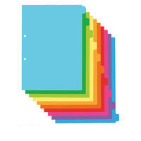 アスクル カラーインデックス A4タテ インデックスシート 2穴 10山 PP製 1組  オリジナル