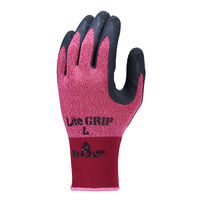 【天然ゴム背抜き手袋】 ショーワグローブ ライトグリップ No.341 NO341-SR レッド 1双