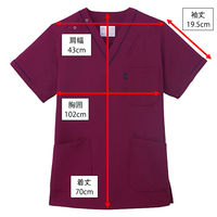 ミズノ MZ-0092 スクラブ ワイン S MZ-0092-29-S 1枚　スクラブ