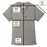 ミズノ MZ-0092 スクラブ グレー M MZ-0092-9-M 1枚　スクラブ