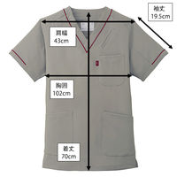 ミズノ MZ-0092 スクラブ グレー S MZ-0092-9-S 1枚　スクラブ