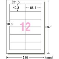 エーワン（A-one）ラベルシール PPCラベル 表示・宛名ラベル レーザー 封筒 シール ステッカー A4 12面 100シート 徳用 28273