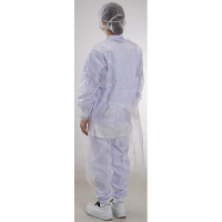 ポリエチレン袖付エプロン　クリア　割烹着タイプ　4442C　1箱（10枚入）　川西工業