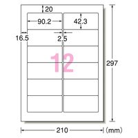 エーワン（A-one）ラベルシール パソコン＆ワープロ NEC文豪2列用 宛名 プリンタ兼用 封筒  A4 12面  500シート 徳用 28721