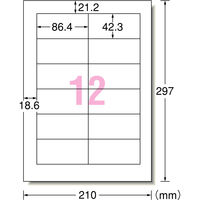 エーワン（A-one）ラベルシール 表示・宛名ラベル 再生紙 レーザー 封筒 シール ステッカー A4 12面  20シート 31382