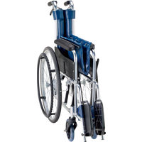 マキテック エコノミー車いすEW-20 緑チェック EW-20GN 自走用 アルミ製 介助ブレーキ付き